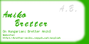 aniko bretter business card